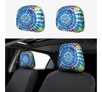 NSDdefAWCGT Set di 2 copri poggiatesta per auto, motivo astratto tie-dye, protezione per poggiatesta auto, decorazione per interni, accessori funzionali per poggiatesta auto, camion