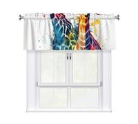 NSDdefAWCGT Tenda mantovana per cucina, con bella giraffa, mantovana per finestra, per camera da letto, con tasca per bastone, 137 x 45 cm