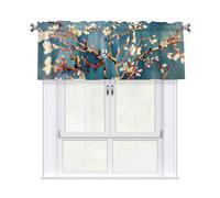 NSDdefAWCGT Tenda mantovana per cucina, fiori di mandorlo, mantovana per finestra, camera da letto, mantovana, con tasca per bastone, 137 x 45 cm