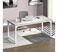 NSdirect Scrivania per computer grande, 160 cm, stile moderno e semplice, ampia postazione di lavoro per studio, scrittura, giochi e casa, piano in legno spesso 2,5 cm e struttura in metallo nero