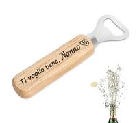 Nsetriu Apribottiglie in Acciaio Inossidabile con Manico in Legno 'Ti Voglio Bene, Nonno' per Nonni e Papà - Adatto per Ogni Occasione