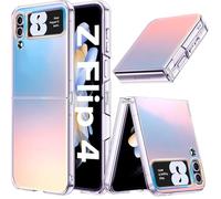 Nshkeji Cover per Samsung Galaxy Z Flip 4 olografico iridescente | Semi-Trasparente, Custodia Sottile Antiurto Posteriore Rigido PC Antigraffio Anti-Tracce Cover per Samsung Z Flip 4 Case