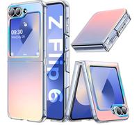 Nshkeji Cover per Samsung Galaxy Z Flip 6 olografico iridescente | Semi-Trasparente, Custodia Sottile Antiurto Posteriore Rigido PC Antigraffio Anti-Tracce Cover per Samsung Z Flip 7 FE Case