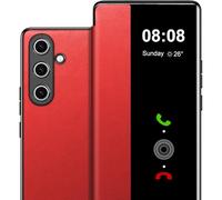 Nshkeji Custodia per Samsung S26 Plus Custodia S View, Clear View Flip Pelle per Samsung Galaxy S26 Plus 5G Custodia, Lusso Extra Sottile Antiurto Resistente ai Graffi Cover Case Clear S View