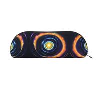NSHSNKWB Sacchetto di immagazzinaggio semicircolare in pelle di energia cosmica a spirale spaziale, astuccio per matite, borsa per il trucco, borsa per la conservazione, argento, Taglia unica,