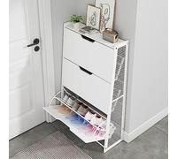 NSIAWBDB Scarpiera bianca con 3 cassetti a ribalta, indipendente, moderna, organizer for ingresso e soggiorno(70cm/27.56in)