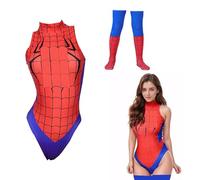 NSKRKOW Costume intero da supereroina, da donna, taglio sgambato, per cosplay o ginnastica