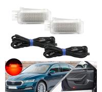 NSLUMO 2 luci di cortesia per porta a LED rosse per Skoda Karoq I II Octavia IV lampada di avvertimento per porta laterale porta d'ingresso lampada per porta proiettore luci aggiornamento
