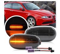 NSLUMO COPPIA FRECCE LATERALI NERO FUME' PROGRESSIVE A LED ALFA ROM.EO MITO CANBUS CON Alfa Rom.eo 147 GT 937 Mito 955 Fiat Bravo II 2 Lente fumo