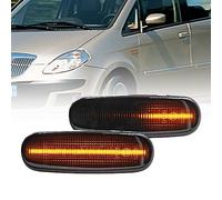 NSLUMO Freccia Specchietto Indicatori di direzione laterali a LED dinamici per Lancia Musa 2004-12 Luce Dinamico Progressivo Fumè Nero Side Marker