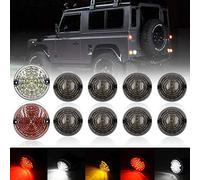 NSLUMO kit completo illuminazione LED per Defender 1990-2016: indicatori | anteriori/posteriori, stop, fendinebbia, retromarcia e luci laterali, LED rossi, lenti trasparenti, kit ricambio 10PCS
