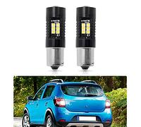 NSLUMO Lampadine di retromarcia, P21W Lampadina a LED per Dacia Duster Sandero Stepway Dokker Lodgy P21W Luce di backup a LED 2x Xenon Bianco Canbus Lampadine di retromarcia Lampada di retromarcia