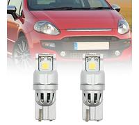 NSLUMO Lampadine per luci di parcheggio a LED per FIAT PUNTO EVO GRANDE PUNTO COPPIA LUCI DI POSIZIONE T10 W5W 3 LED 6000K Nessun errore T10 LED Lampadina per luci di posizione