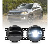 NSLUMO LED Fendinebbia per Jeep Compass 2017-2021 Bianco 3.5 pollici Led Paraurti anteriore Fendinebbia Lampada di guida 2pc Nero Len Kit