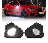 NSLUMO Luci LED Specchietto Retrovisore Pozzanghera 6000K Bianco Xenon Senza Errori Compatibile con Mercedes Benz E-Klasse W212, A-Klasse W176, B-Klasse W246, C-Klasse W204, CLA, GLA, GLK, 2 pezzi