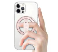 NSPmebTGW Supporto per telefono ad anello magnetico con supporto per impugnatura wireless e supporto per telefono da auto rimovibile con cinturino da dito(Pink)