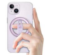 NSPmebTGW Supporto per telefono ad anello magnetico con supporto per impugnatura wireless e supporto per telefono da auto rimovibile con cinturino da dito(Purple)