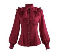 NSPSTT Camicetta Vittoriana Donna Camicia Gotica Maniche Lunghe Top Rinascente Camicette Vintage Lolita Maniche a Sbuffo Top Camicette per Donna UK Elegante Intelligente, XXL