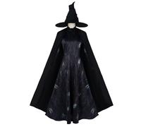 NSPSTT Costume da strega Elphaba, da donna, costume da fiaba per cosplay di Halloween, nero, XL