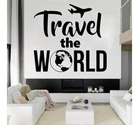 NSRJDSYT Adesivi murali per agenzie di Viaggi Decorazioni per la casa Soggiorno Ufficio Vacanze estive Adesivi murali Decorazione della Stanza Viaggia per Il Mondo 74x79cm
