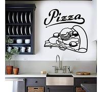 NSRJDSYT Adesivo murale per Pizza Cibo Ristorante Italiano Pizzeria Cucina Negozio Decorazioni per Interni Logo Porta Finestra Adesivo in Vinile Carta da Parati 74x74cm