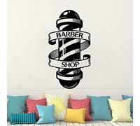 NSRJDSYT Barber Shop Wall Sticker Ribbon Around Moving Logo Decalcomania da Muro Parrucchiere Vetrofanie Parrucchiere Wall Art Vinile Murale 53x98cm