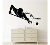 NSRJDSYT Biliardo Sport Adesivo da Parete Motivazioni Citazioni Senti Il Momento Biliardo Giocatore Adesivo da Parete Vinile per la Decorazione Interna della casa 93x57cm