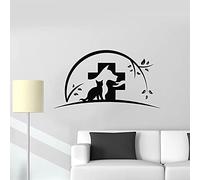 NSRJDSYT Gatto Cane Decalcomania della Parete Animali Veterinario Animali Negozio di Medicina Veterinaria Clinica Interior Decor Vinile Vetrofanie Arte Murale 75x135cm