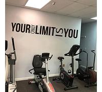 NSRJDSYT Il Tuo Unico Limite Sei tu Wall Sticker Office Gym Inspirational Motivational Quote Stickers murali Workout Exercise Decor 196x26cm