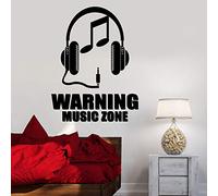 NSRJDSYT Music Zone Stickers murali Cuffie Note Wall Sticker per la Stanza della Musica Decalcomanie da Muro per Camera da Letto smontabili per la casa Decoation 42x56cm