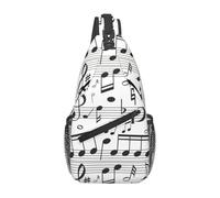 Nssbvnm Zaino a tracolla con stampa di note musicali da uomo e donna con tracolla diagonale