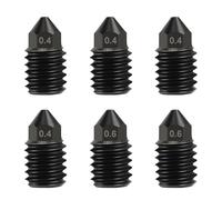 Nssnlur 6Pcs Hardened Steel Nozzle per Bambu X1 X1C P1P P1S Nozzles, 4Pcs 0.4mm 2Pcs 0.6mm Ugello in Acciaio Temprato estrusore Ugelli per Bambulab X1 X1C P1P P1S Stampante 3D