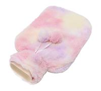 NSXAYIWE Borsa dell'acqua calda con copertura in peluche, 2 l, scaldamani e piedi, borsa dell'acqua calda per schiena, collo e spalle, sollievo dal dolore, regali di Natale (rosa)