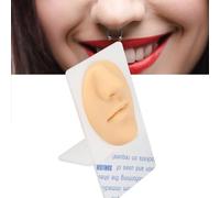 NSXAYIWE Modello in Silicone per Naso Bocca, Display Riutilizzabile 3D per Pratica di Piercing al Naso Flessibile per La Pratica dell'Insegnamento in Salone, per Il Trucco del (Skin Color)