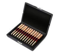 NSXAYIWE Porte-sang de roseaux pour 10/12 / 20pcs OBOIES REEDS, boîte de rangement de couverture en cuir PU en bois respirant, boîte de roseaux de hautbois (12 packs)