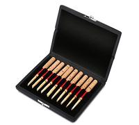 NSXAYIWE Porte-sang de roseaux pour 10/12 / 20pcs OBOIES REEDS, boîte de rangement de couverture en cuir PU en bois respirant, boîte de roseaux de hautbois (10pcs)