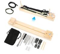 NSXAYIWE Wooden Bracelet Jig, Adjustable Paracord Jig Braclet Maker Tools, DIY Hand Knitting Wristband Jig for Friendship Bracelet, Lanyard, Key Chain