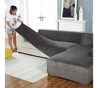 NSXBY Protettore del Vano per Il Cane,Polvere-Prova Sezionale Forma L Coperchio del Divano,Non-Scivolare Divano Ad Angolo Cuscino Divano,Peluche Allunga Tessuto Copertina Divano-D 3-seat/190-230cmv