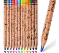 nsxsu 12 matite colorate Jumbo per bambini, matite colorate triangolari spesse, set di matite colorate per 3-12 bambini in età prescolare, accessori artistici per cesti pasquali, impugnatura facile