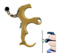 NSXVIF Grilletto Ausiliario per Arco Compound, Rilascio con 3-4 Dita e Pollice, Accessori per Adulti e Ragazzi per La Caccia e L'allenamento al Tiro(Yellow(Copper),Right)