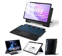 Nsyee Custodia con tastiera retroilluminata con touchpad, tastiera magnetica staccabile con modalità ritratto/orizzontale, compatibile con Galaxy Tab S10 Plus/S9 FE Plus/S9 Plus/S8 Plus/S7 FE/S7 Plus