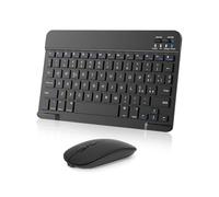 Nsyee Set Tastiera e Mouse Wireless, Tastiera Bluetooth Tablet Portatile Sottile Ricaricabile Universale per iPad/Tablet/PC/iOS/Android/Windows/Samsung Tab/Lenovo, Layout Italiano, Nero