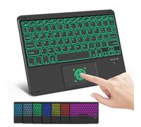 Nsyee Tastiera Bluetooth wireless Ultra Sottile, Retroilluminazione a 7 Colori, Trackpad Multi-Touch Integrato, per Android/iOS/Windows, Tastiera Wireless, per iPad/Tablet/Samsung, Layout Italiano