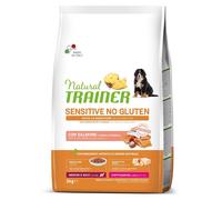 Natural Trainer Speciality Nutrition Sensitive Monoproteico Medium&Maxi Puppy e Junior con Salmone e cereali integrali 3 kg - Crocchette monoproteiche cane - 1° ORDINE? scegli lo sconto BZR5 / BZR20 +
