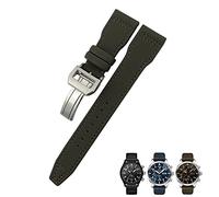 NTALJC 21mm 20mm 22mm Nylon Calfskin Watchband Fit for IWC Big Pilot IW377714 Mark18 SPITFIRE Nylon Real Leather Strap