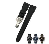 NTALJC 21mm 20mm 22mm Nylon Calfskin Watchband Fit for IWC Big Pilot IW377714 Mark18 SPITFIRE Nylon Real Leather Strap