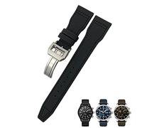 NTALJC 21mm 20mm 22mm Nylon Calfskin Watchband Fit for IWC Big Pilot IW377714 Mark18 SPITFIRE Nylon Real Leather Strap