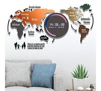NTALJC 3d mappa del mondo orologio da parete acrilico orologio da parete moderno orologio per il soggiorno camera da letto divano sfondo decorazioni per la casa