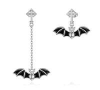 NTALJC Animal Earrings Silver Cat/Panda/Dog/Owl/Butterfly/Peacock Dangle Earrings Cute Animal Jewellery Gift for Women