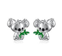 NTALJC Animal Earrings Silver Cat/Pig/Dinosaur/Cow/Frog/Hedgehog/Turtle Stud Earrings Cute Animal Jewellery Gifts for Women Girls